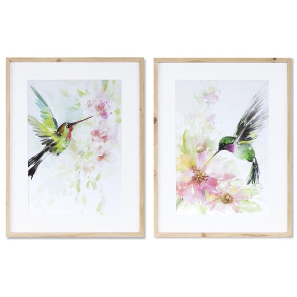 Melrose International 2-Pack Mdf Casual Decor Set Hummingbirds Art Prints Framed